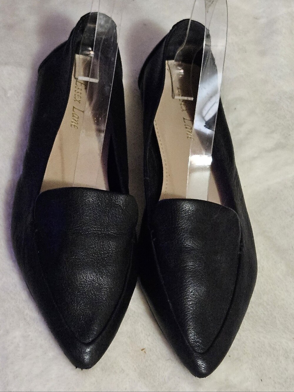 Essex Lane Black Pointed Toe Slingback Flats EUC Size 7.5